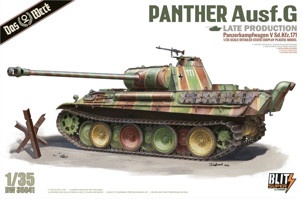 Das Werk Super Blitz 1/35 Panther Ausf.G Late Production Panzerkampfwagen V Sd.Kfz.171
