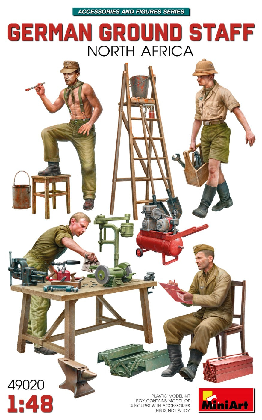 MiniArt 1/48 German Ground Staff W/Accessories. North Africa