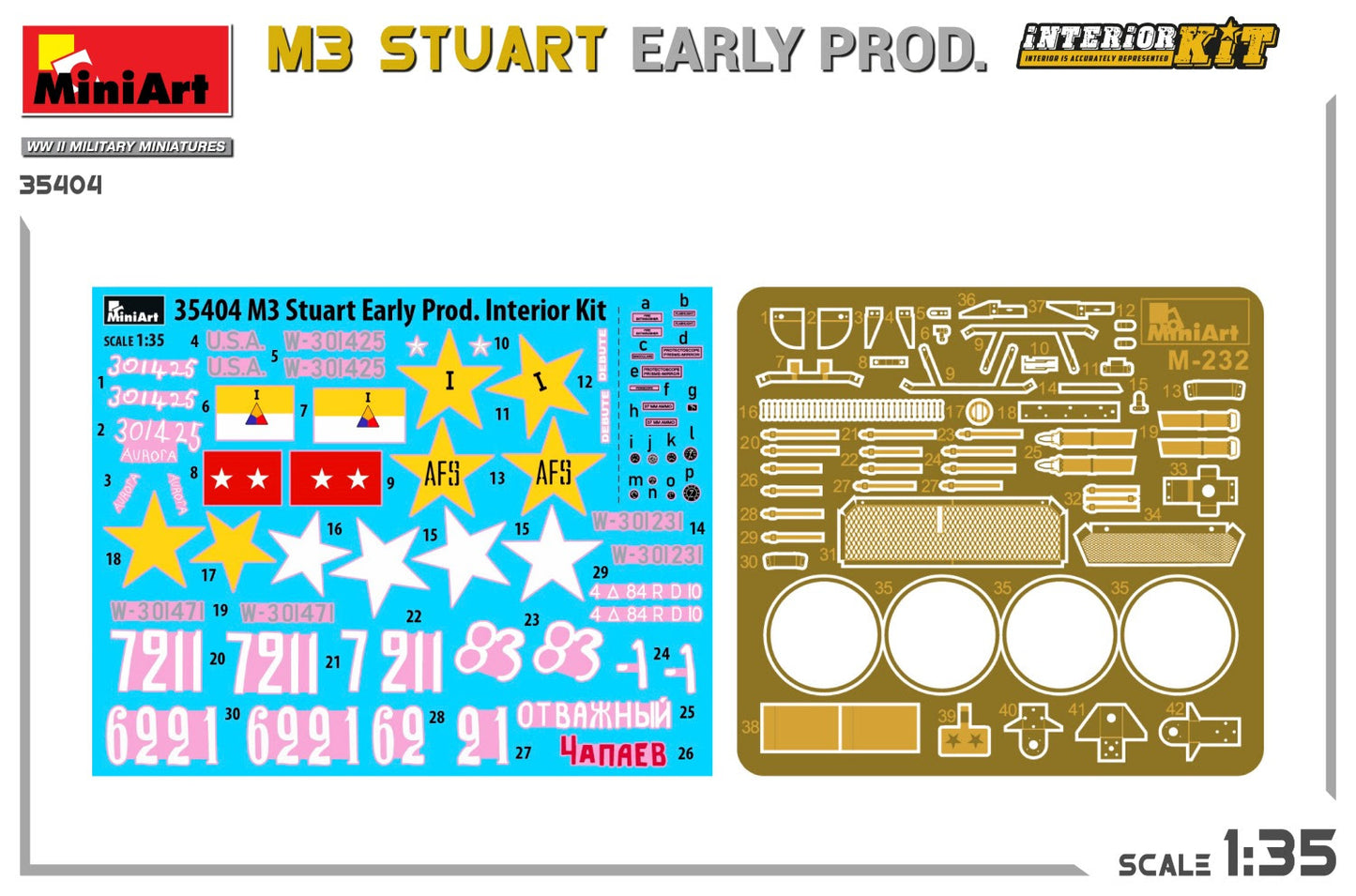 MiniArt 1/35 M3 Stuart Early Prod. Interior Kit