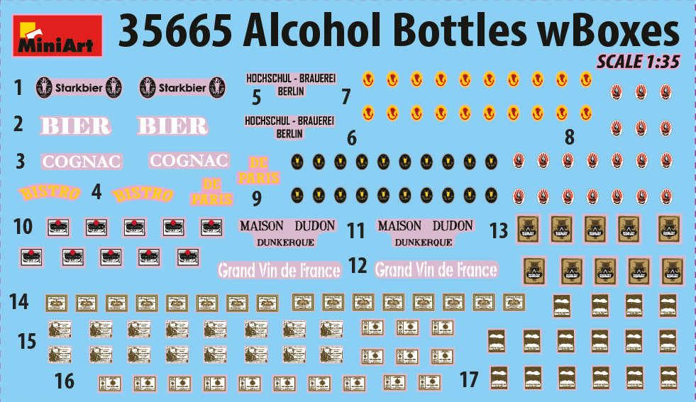 MiniArt 1/35 Alcohol Bottles w/Boxes