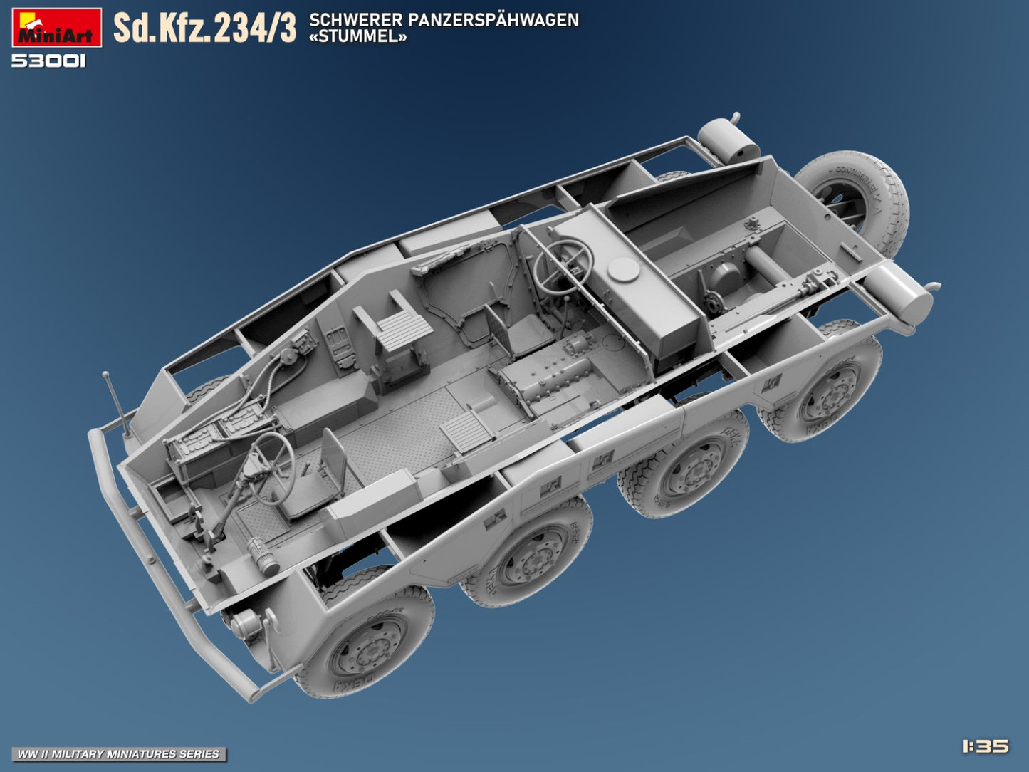 MiniArt 1/35 Sd.Kfz.234/3 Schwerer Panzerspahwagen <<Stummel>>