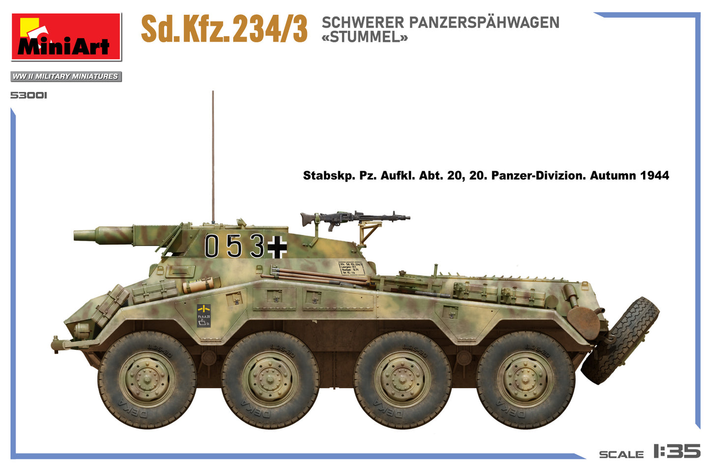 MiniArt 1/35 Sd.Kfz.234/3 Schwerer Panzerspahwagen <<Stummel>>