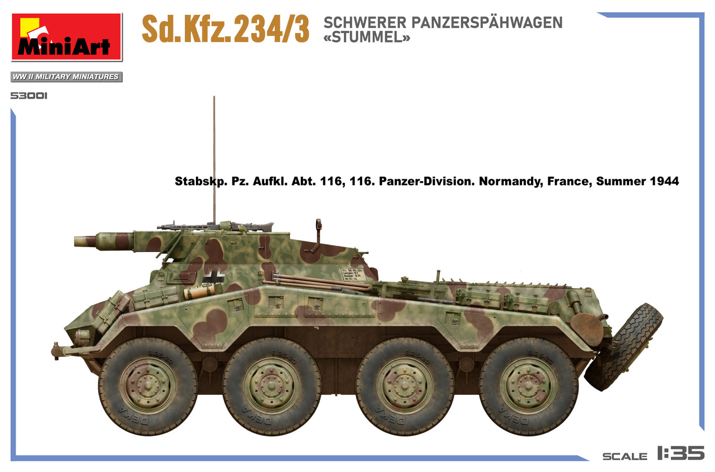 MiniArt 1/35 Sd.Kfz.234/3 Schwerer Panzerspahwagen <<Stummel>>