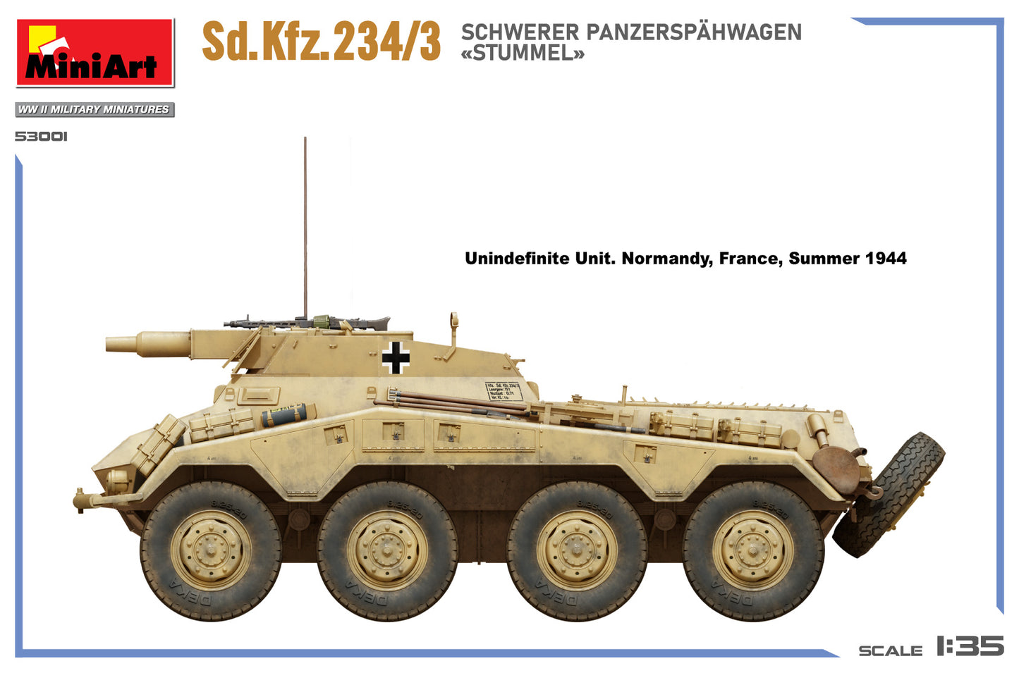MiniArt 1/35 Sd.Kfz.234/3 Schwerer Panzerspahwagen <<Stummel>>