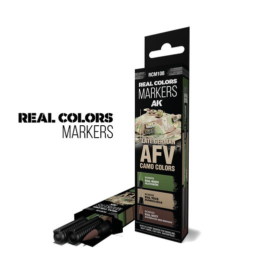 AK Interactive Real Colors Markers: Late German AFV Camo Colors Set