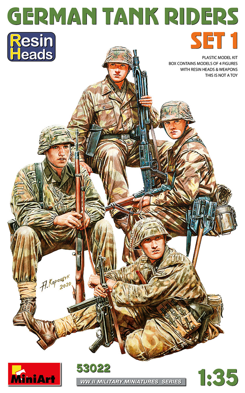 MiniArt 1/35 German Tank Riders Set 1. Resin Heads