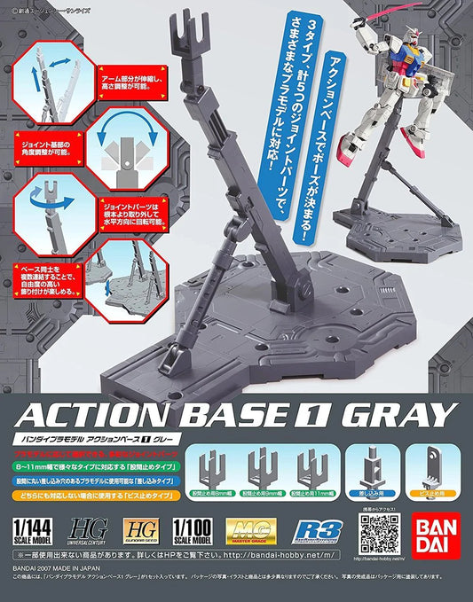 Bandai Gray Action Base 1 Display Stand 1/144