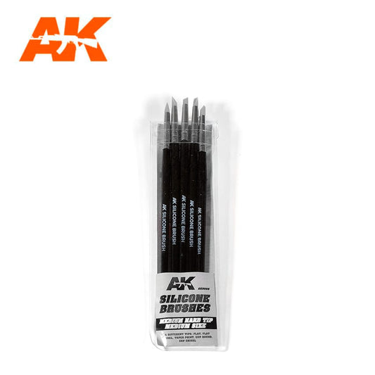 AK Interactive Silicone Brushes Medium Hard Tip  Medium - 5Pk