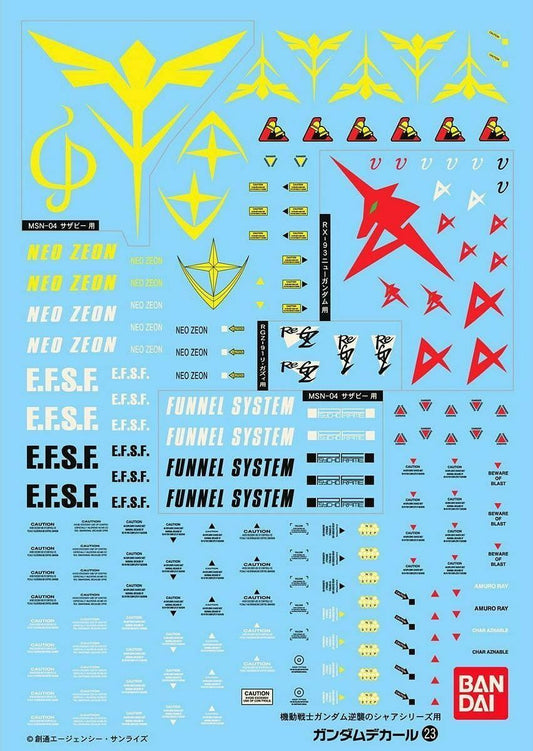 Bandai Spirits Gundam Decal GD23 MG Multiuse - Char's Counterattack