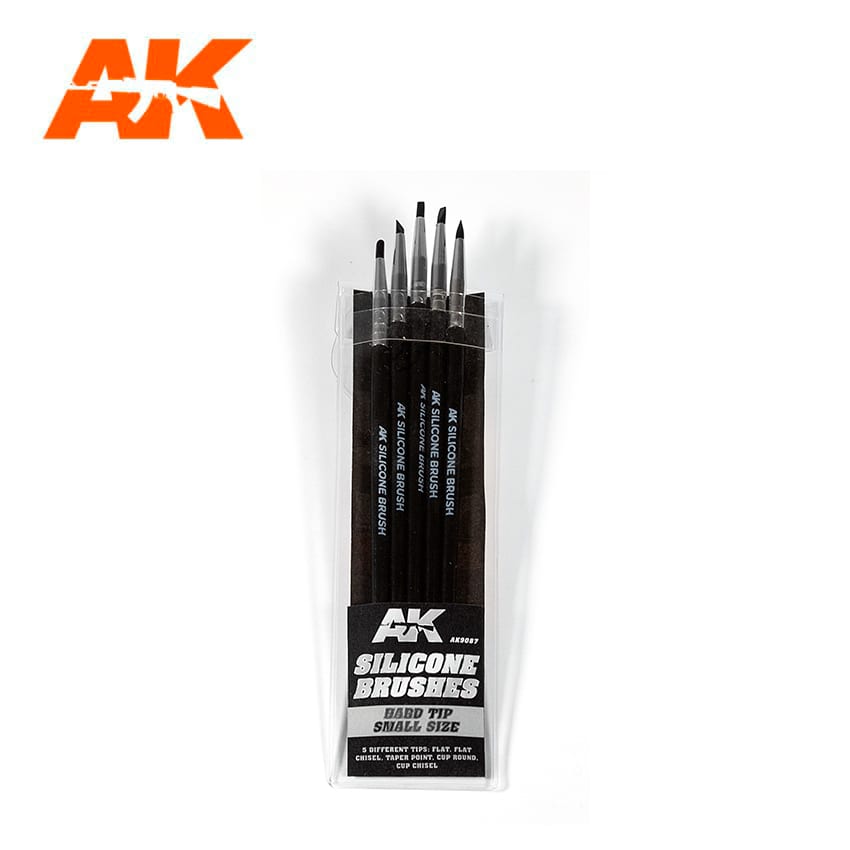 AK Interactive Silicone Brushes Hard Tip Small - 5Pk