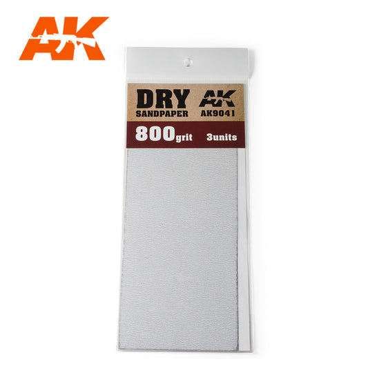 AK Interactive Dry Sandpaper 800 Grit. 3 units