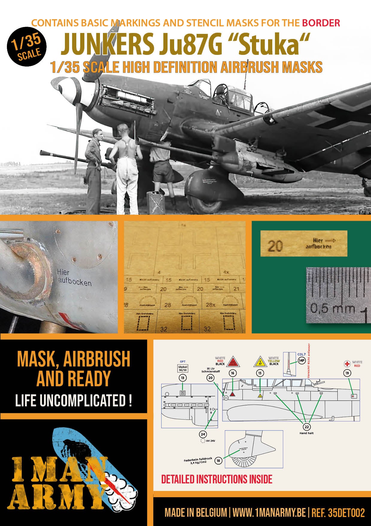 1ManArmy 1/35 Junkers Ju87G "Stuka" High Definition Mask for Border