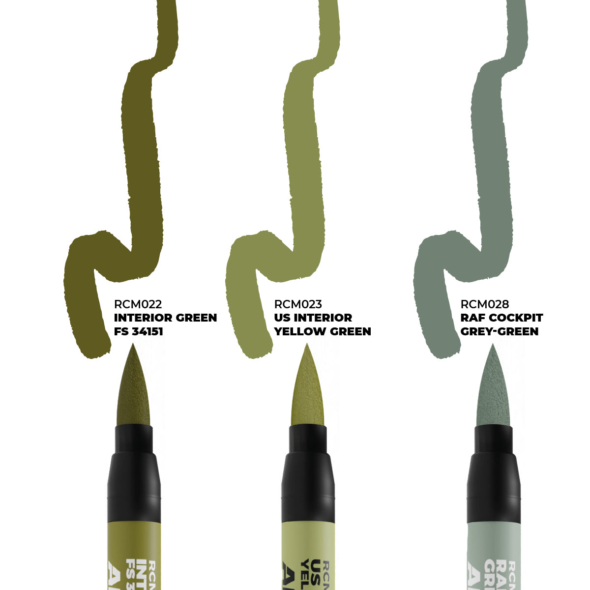 AK Interactive Real Colors Markers: WWII Allied Aircraft Cockpit Colors Set