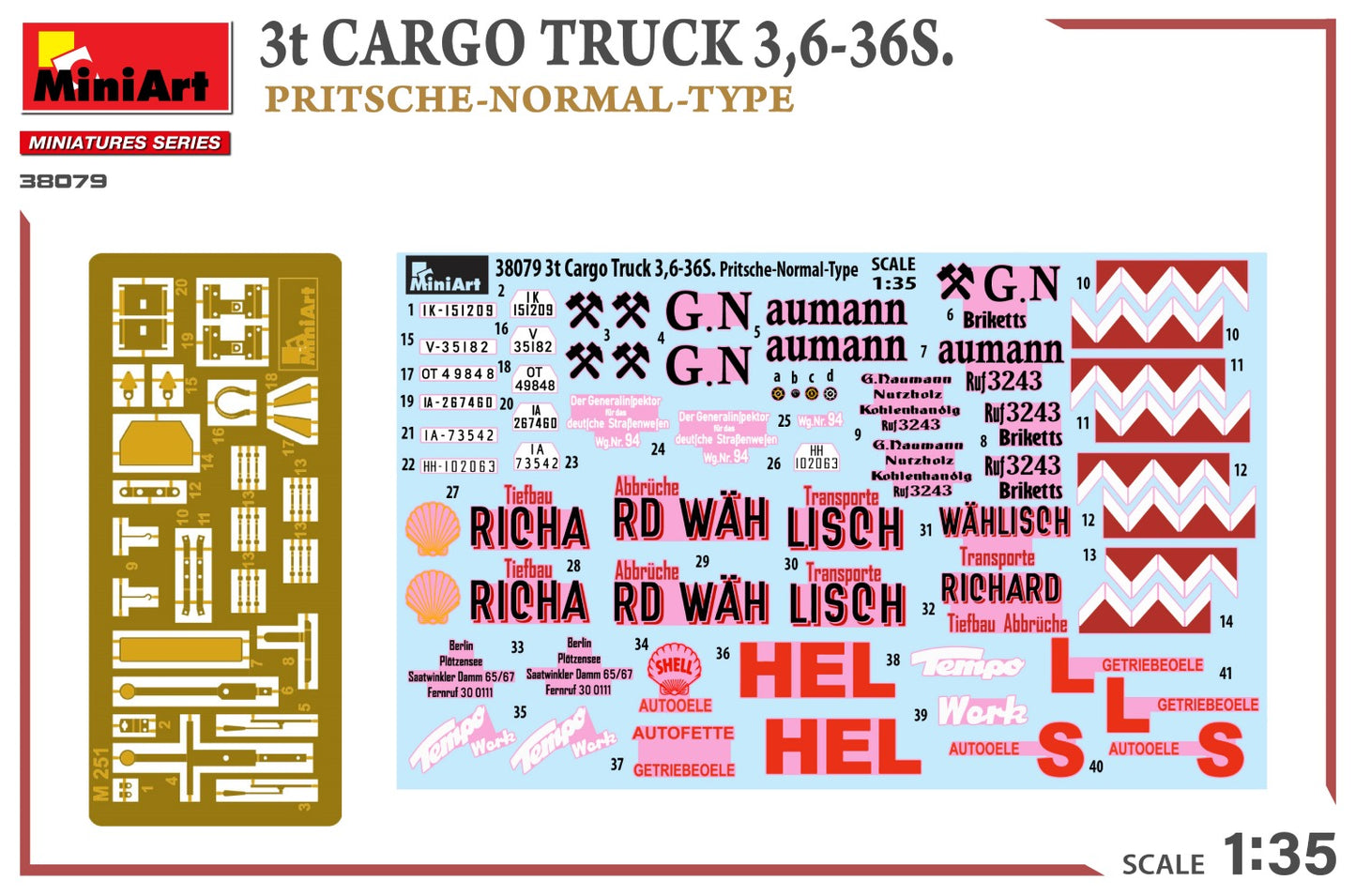 MiniArt 1/35 3T Cargo Truck 3,6-36S. Pritsche-Normal-Type