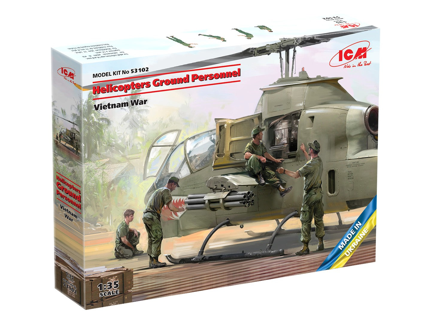 ICM 1/35 Helicopters Ground Personnel (Vietnam War) (100% new molds) Figure