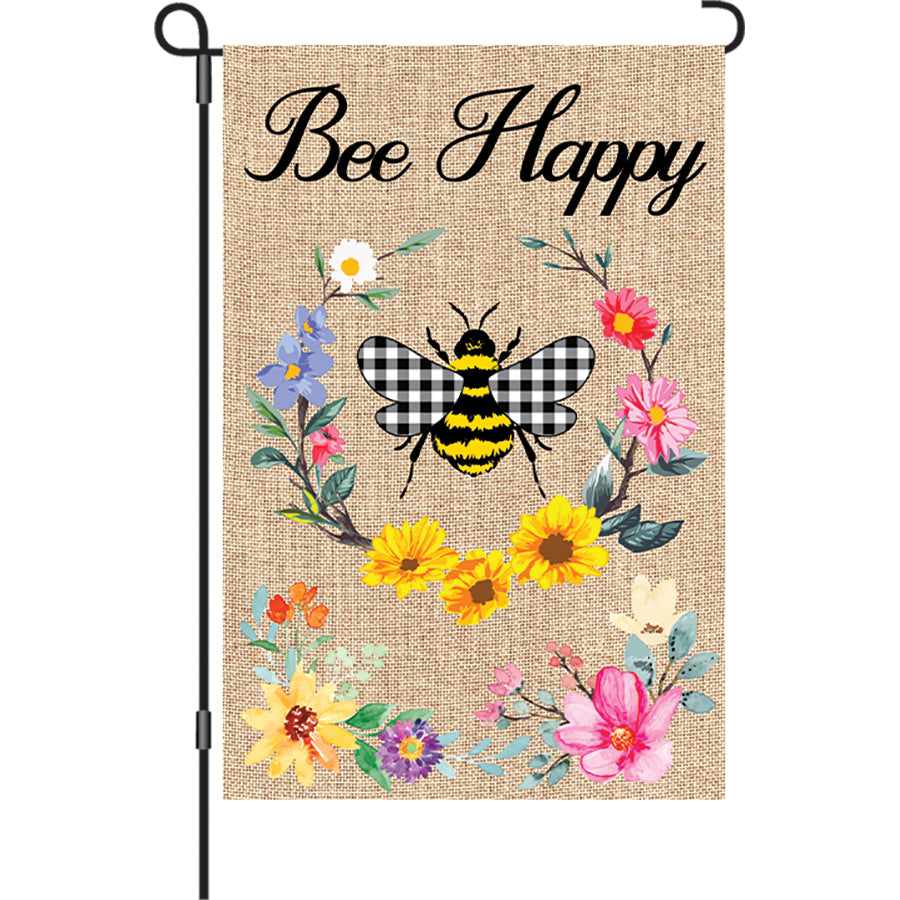 Bee Happy Garden Flag