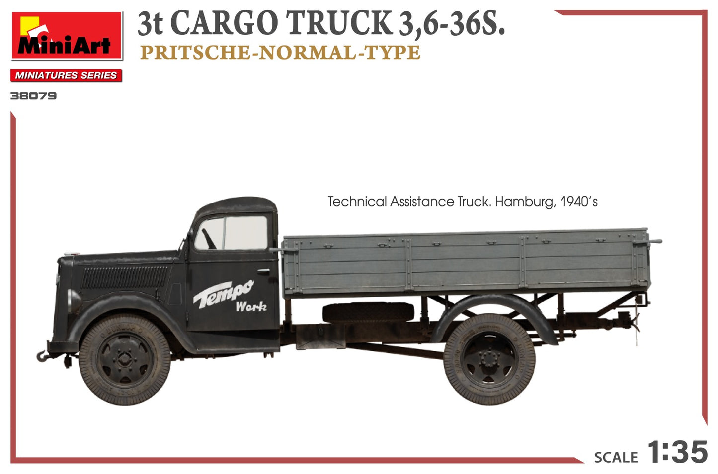 MiniArt 1/35 3T Cargo Truck 3,6-36S. Pritsche-Normal-Type