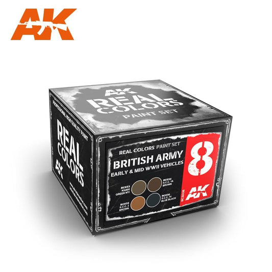 AK Interactive Real Colors British Army Early 6 & Mid WWII Vehicles Set
