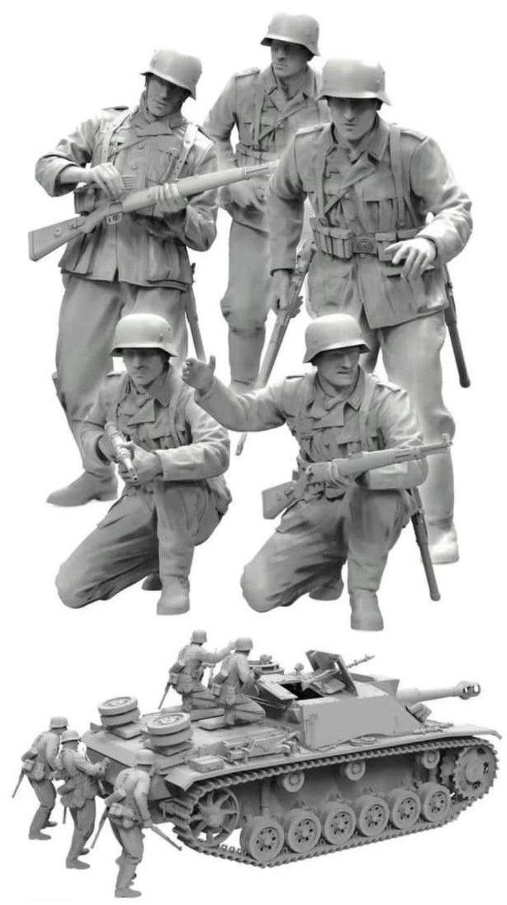 Border Model 1/35 WWII German Tank Desant Troops