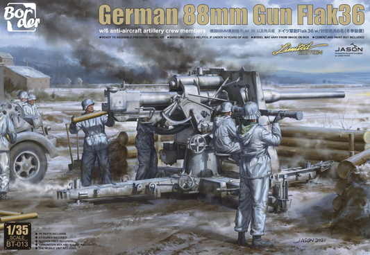 Border Model 1/35 German 88mm Gun Flak36 w/6 Anti-Aircraft Artillery Crew Members