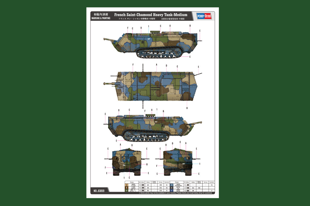 Hobby Boss 1/35 French Saint-Chamond Heavy Tank - Medium