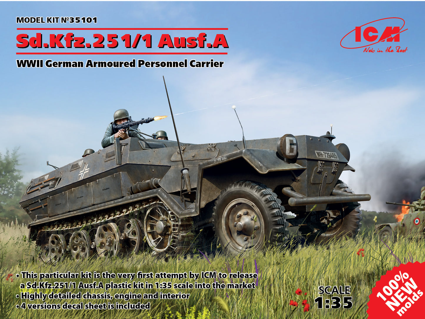 ICM 1/35 Sd.Kfz.251/1 Ausf.A, WWII German Armored Personnel Carrier