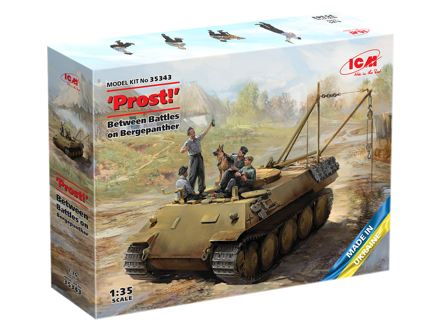 ICM 1/35 '"Prost!", Between Battles On Bergepanther (WWII German Tankmen With Bergepanther), Vehicle
