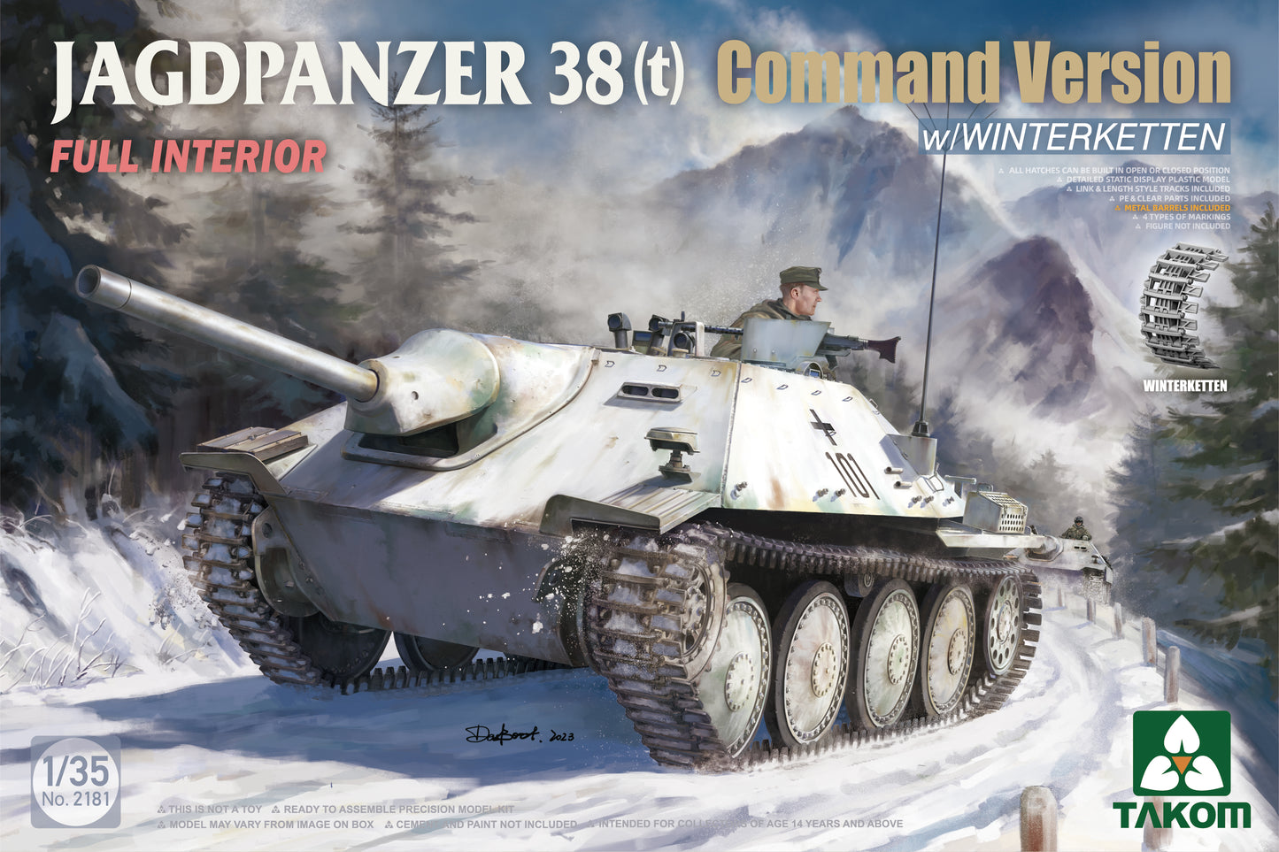 Takom 1/35 Jagdpanzer 38(t) Command Version w/Winterketten