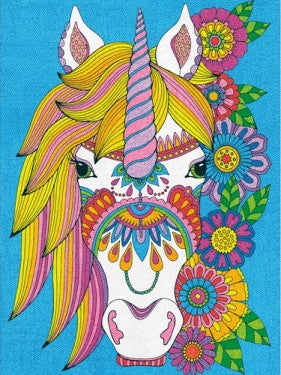 Floral Unicorn Pencil by Number