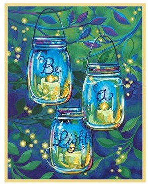 Be A Light (Mason Jars Hanging from Tree) Paint by Number