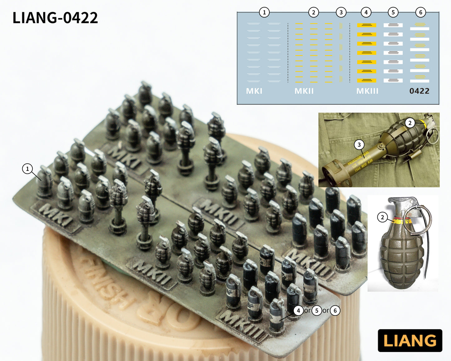 Liang Model - 3D-Print USA Grenade WWII x 60 (1/35)
