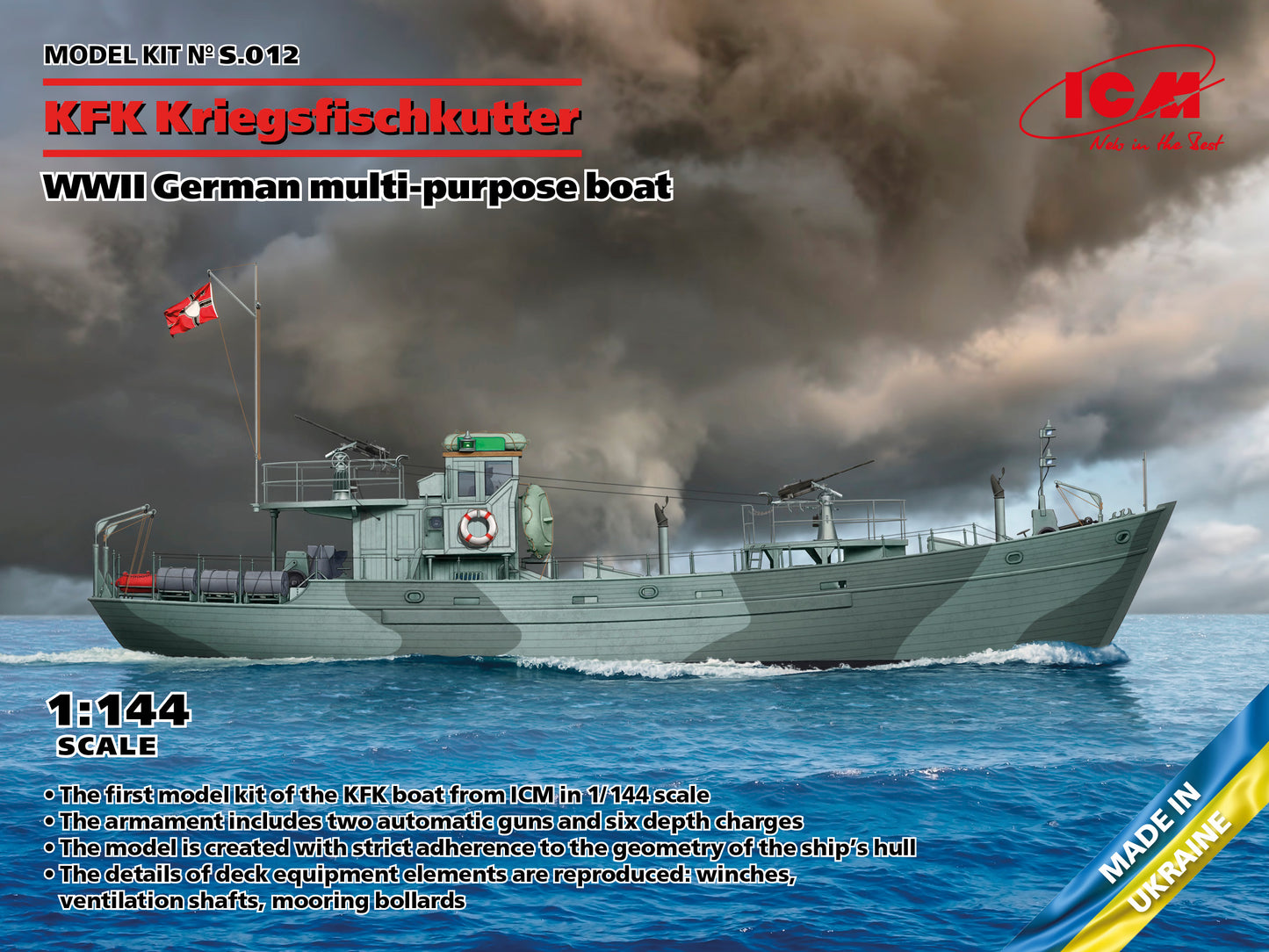 ICM 1/144 KFK Kriegsfischkutter, WWII German multi-purpose boat (100% new molds), Boat