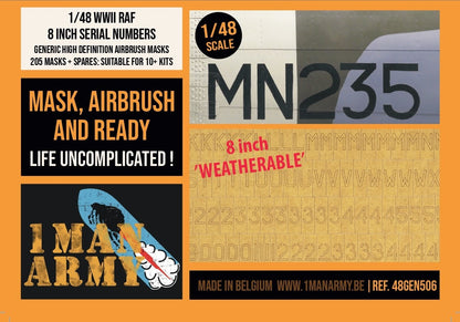 1ManArmy 1/48 RAF Serial Numbers Generic Set