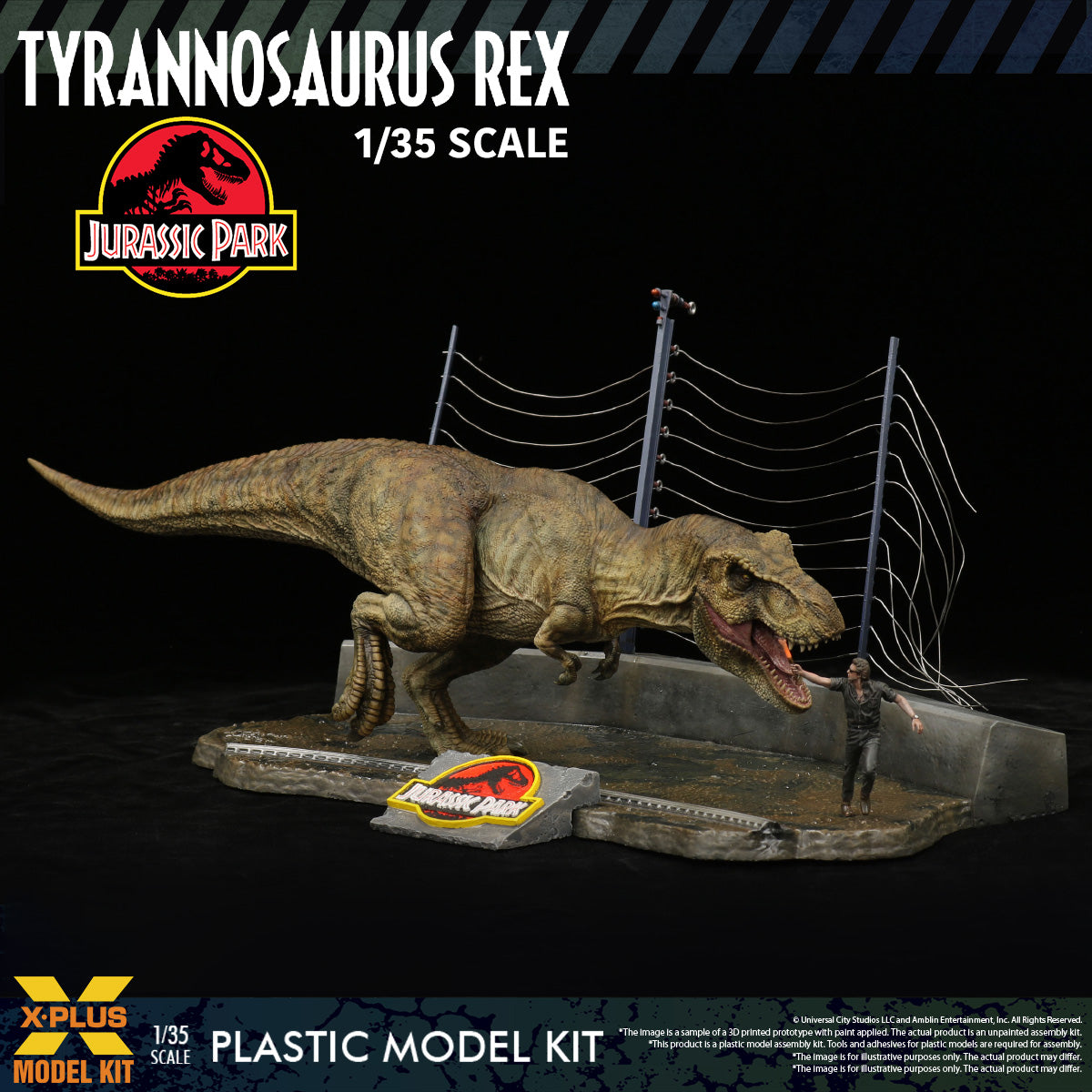 X-Plus 1/35 Jurassic Park Tyrannosaurus Rex Plastic Model Kit