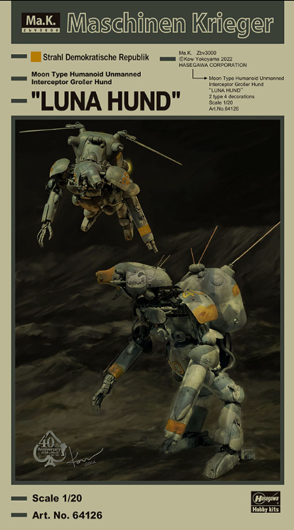 Hasegawa 1/20 Maschinen Krieger Ma.K. Moon Type Humanoid Unmanned Interceptor "Luna Hund"