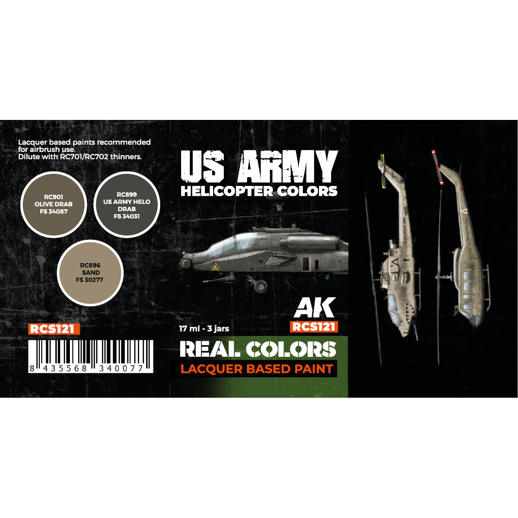 AK Interactive Real Colors US Army Helicopter Colors Set