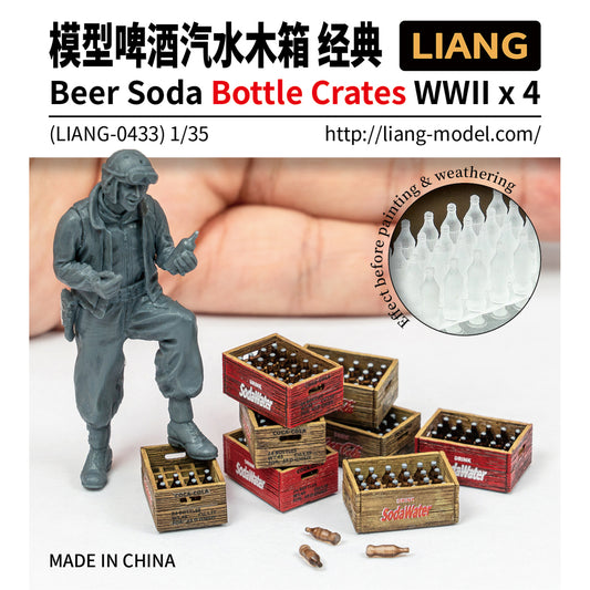 Liang Model - Beer Soda Bottle Crates WWII x 4  (1/35)