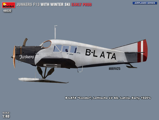 MiniArt 1/48 Junkers F13 with Winter Ski (Early Production)  Airplane Series