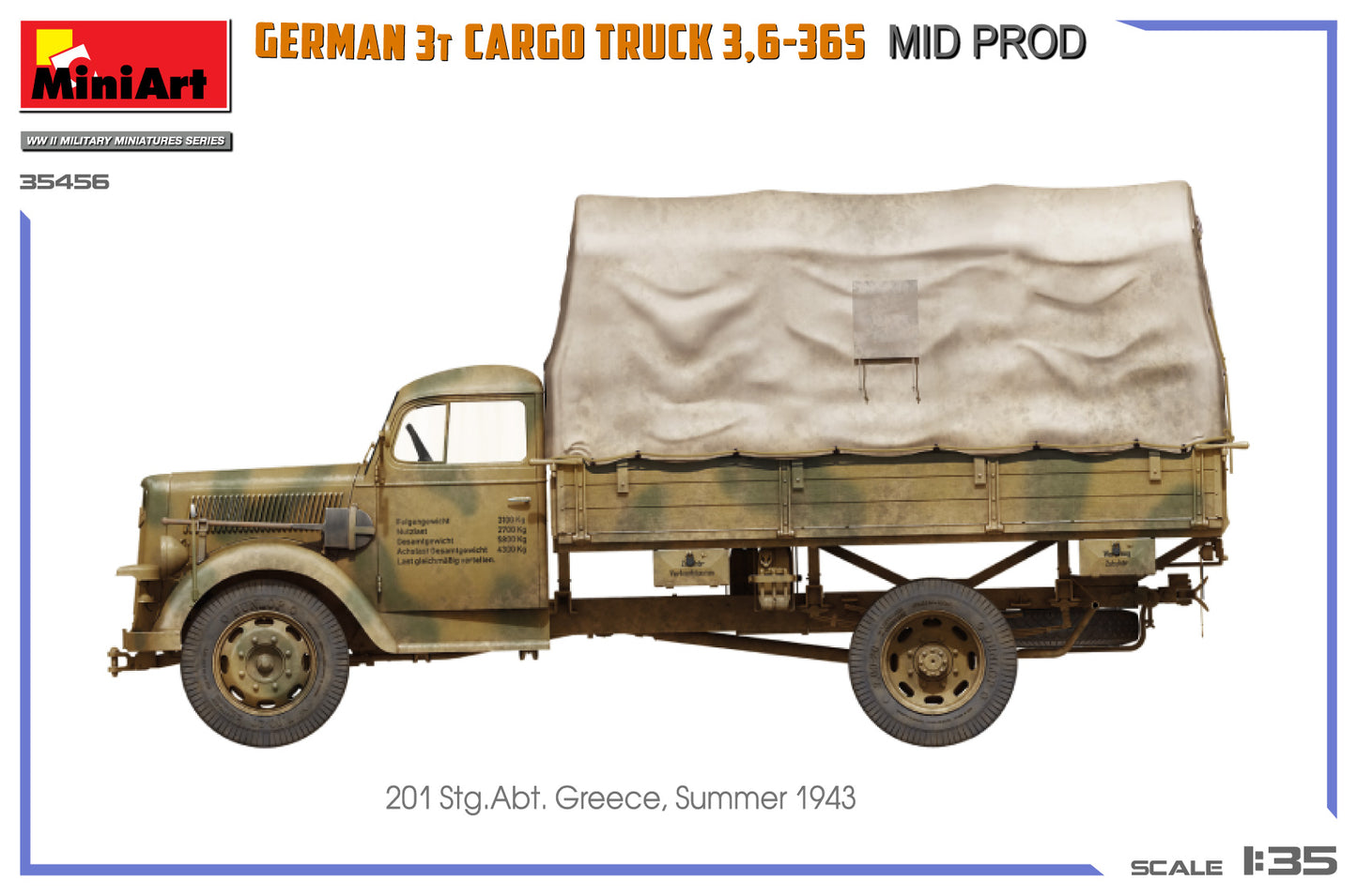 MiniArt 1/35 German 3T Cargo Truck 3 6-36S Mid Prod