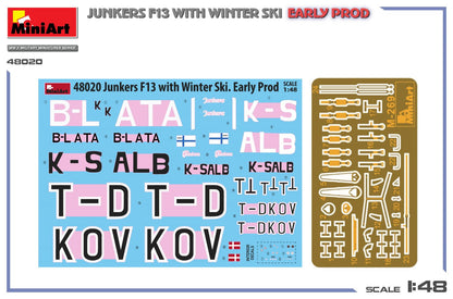 MiniArt 1/48 Junkers F13 with Winter Ski (Early Production) Airplane Series