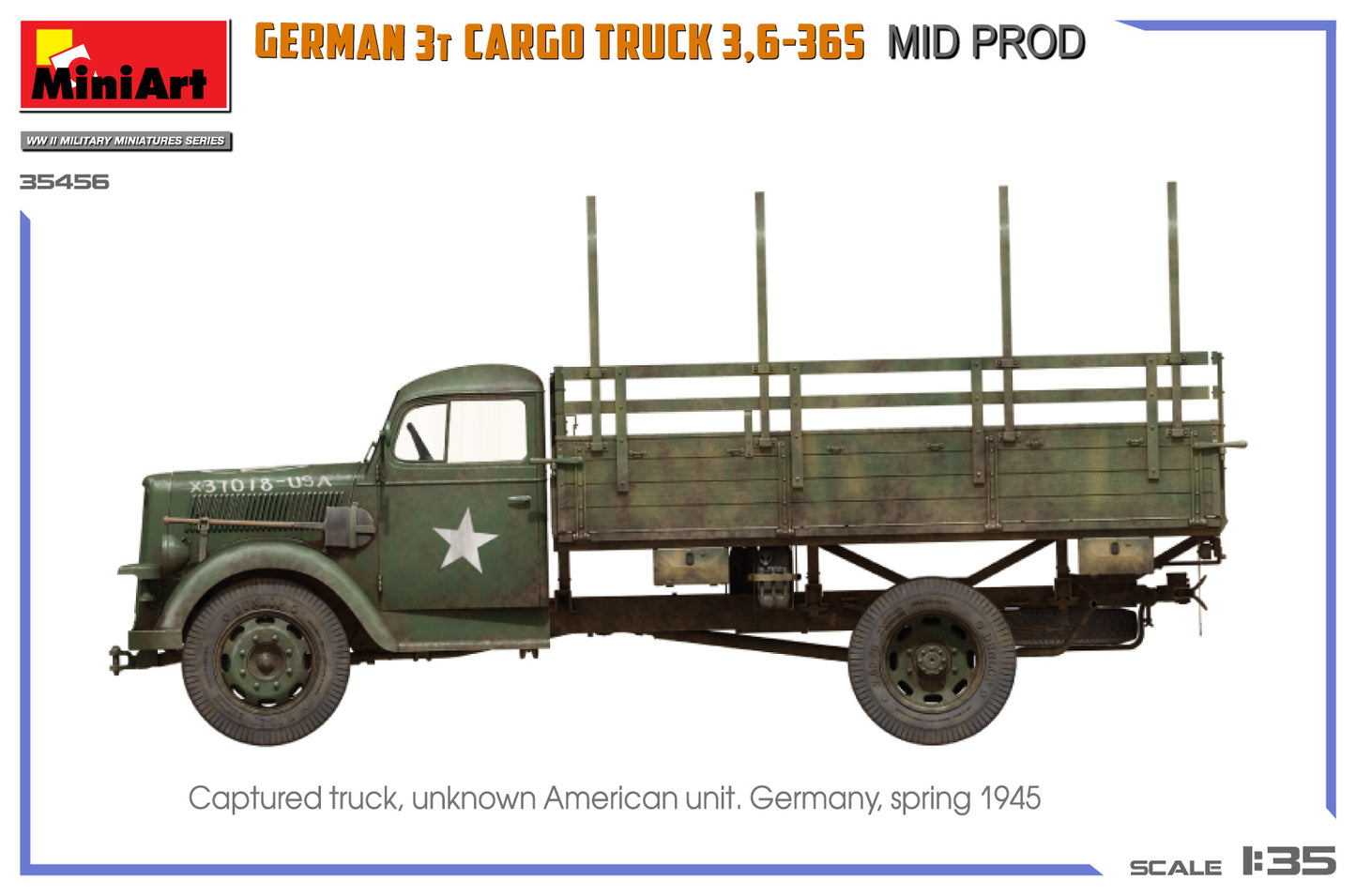 MiniArt 1/35 German 3T Cargo Truck 3 6-36S Mid Prod