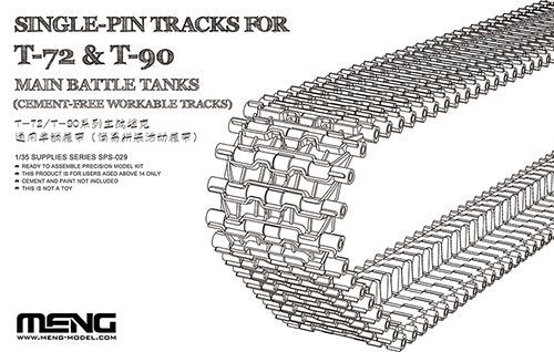 Meng 1/35 Single-Pin Tracks for T-72 & T-90 Main Battle Tanks (Cement-Free Workable Tracks)