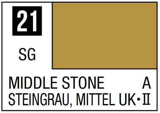 Mr Hobby Mr. Color 21 - Middle Stone (Semi-Gloss/Aircraft) - 10ml