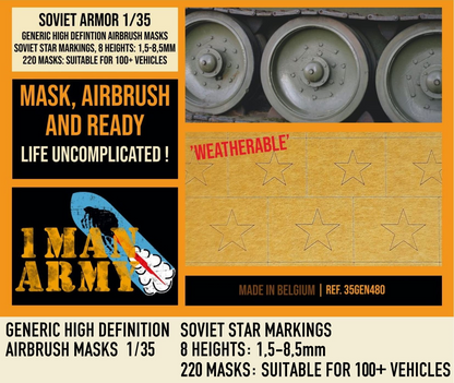 1ManArmy 1/35 Soviet Stars Full Airbrush Paint Masks