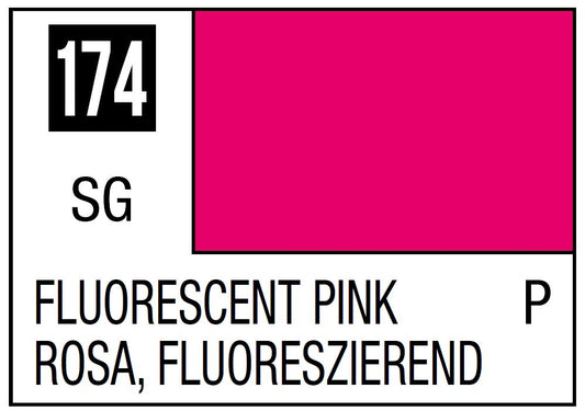 Mr Hobby Mr. Color 174 - Fluorescent Pink (Gloss/Primary) - 10ml