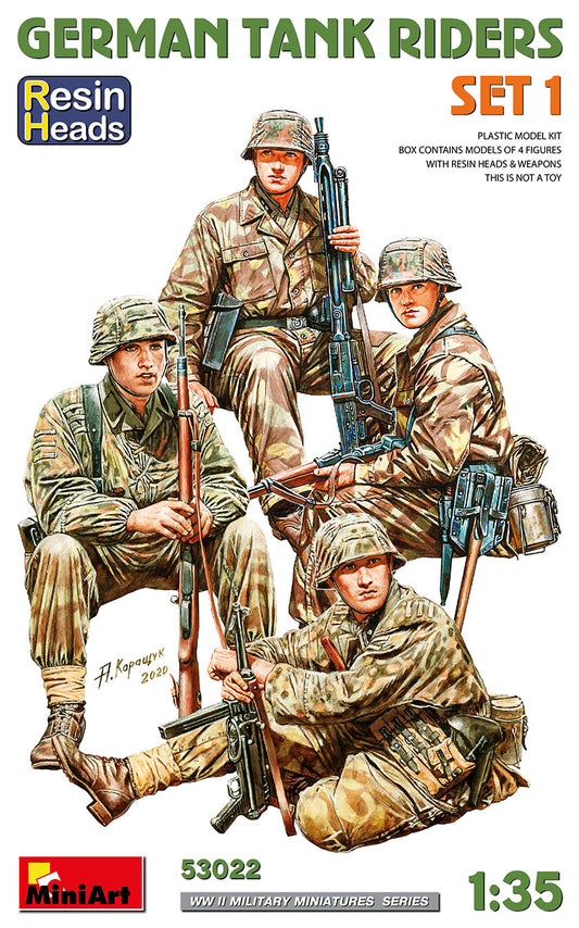 MiniArt 1/35 German Tank Riders Set 1. Resin Heads