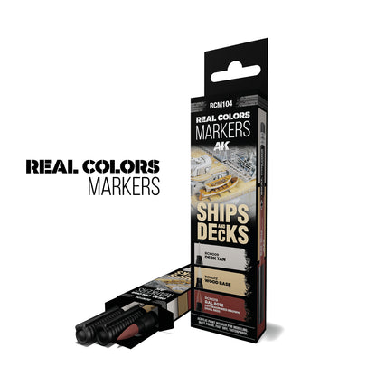 AK Interactive Real Colors Markers: Ships & Decks Set