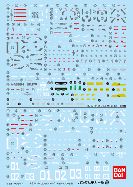 Bandai Spirits Gundam Decal GD-102 RG Gundam MK-II