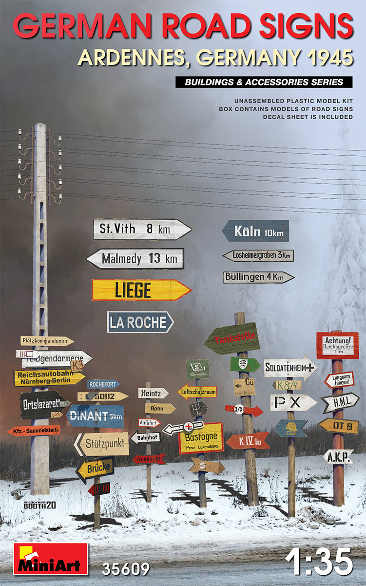 MiniArt German Road Signs WW2 (Ardennes  Germany 1945)