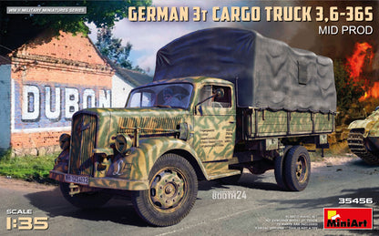 MiniArt 1/35 German 3T Cargo Truck 3 6-36S Mid Prod